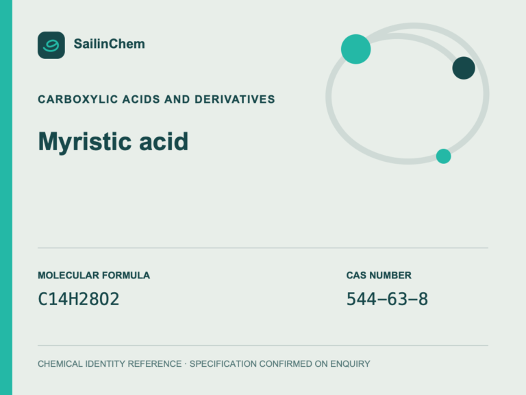 Myristic acid (CAS 544-63-8) chemical identity reference