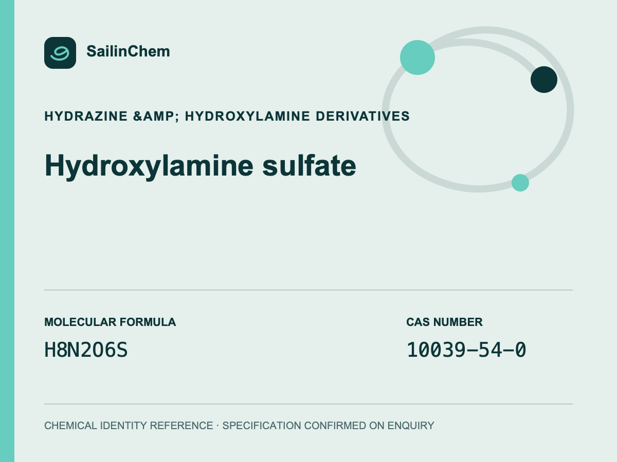 Hydroxylamine sulfate (CAS 10039-54-0) chemical identity reference