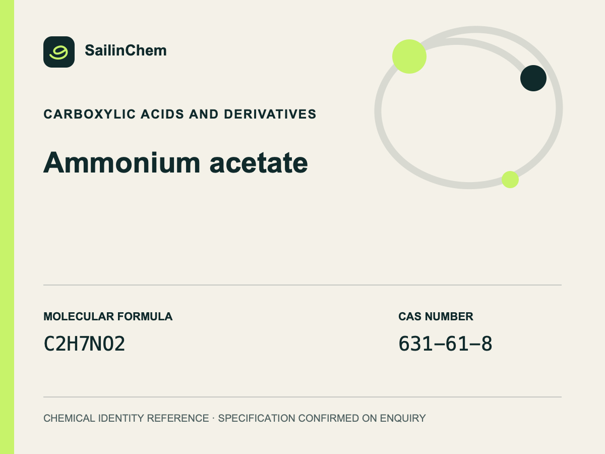 Ammonium acetate (CAS 631-61-8) chemical identity reference