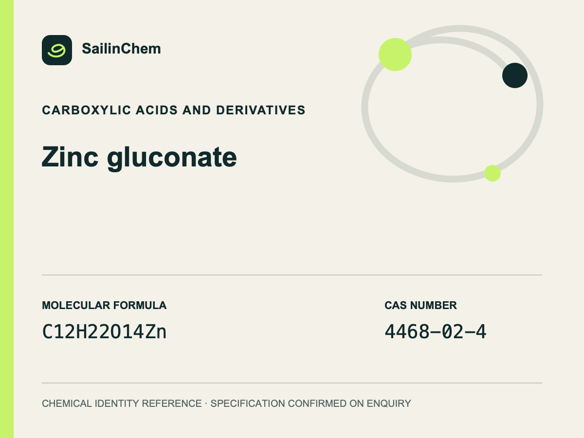 Zinc gluconate (CAS 4468-02-4) chemical identity reference