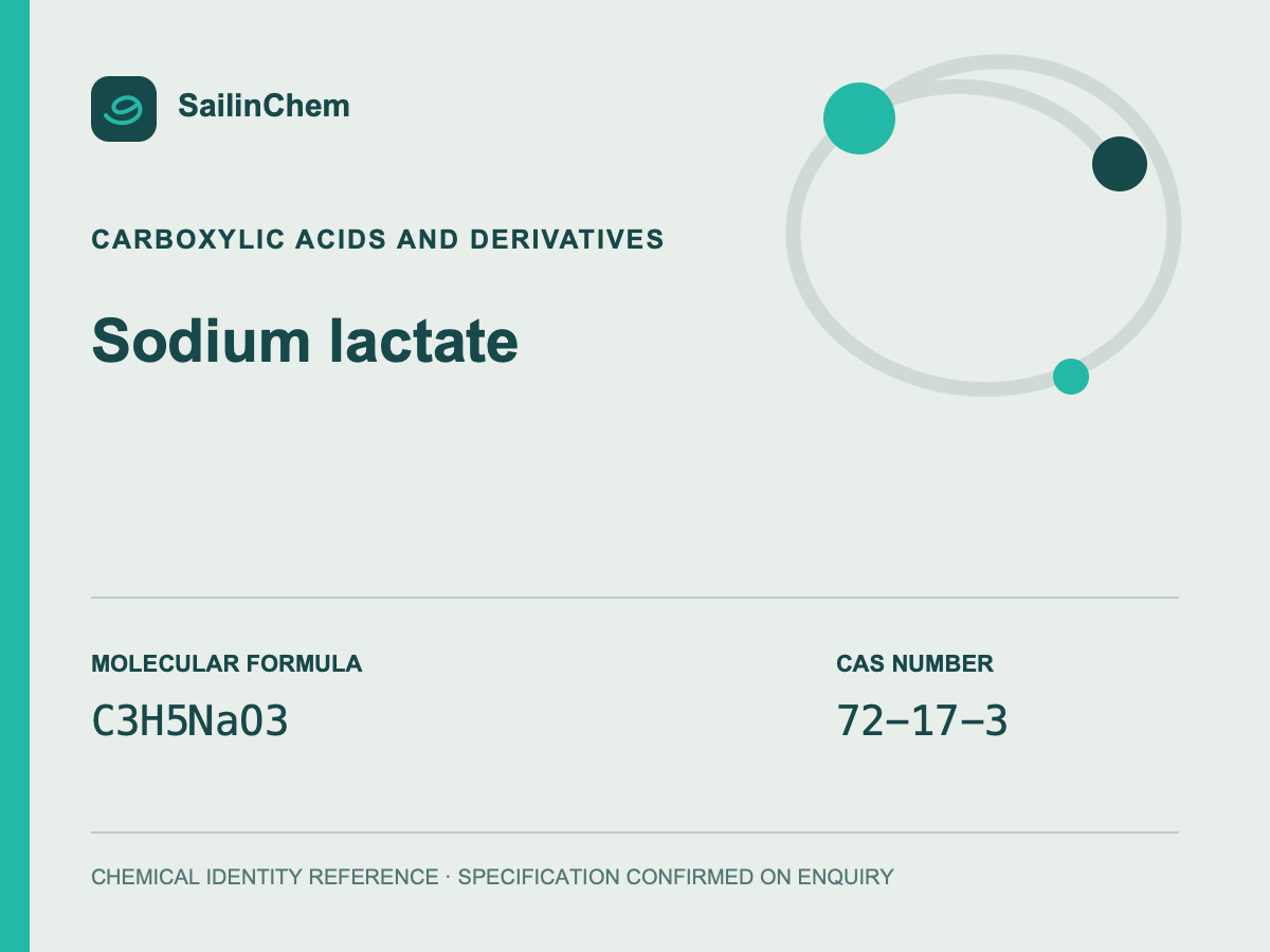 Sodium lactate (CAS 72-17-3) chemical identity reference