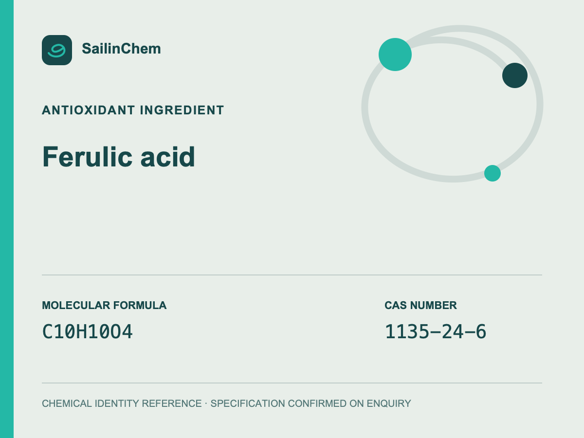 Ferulic acid (CAS 1135-24-6) chemical identity reference