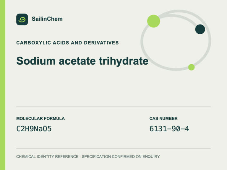 Sodium acetate trihydrate (CAS 6131-90-4) chemical identity reference