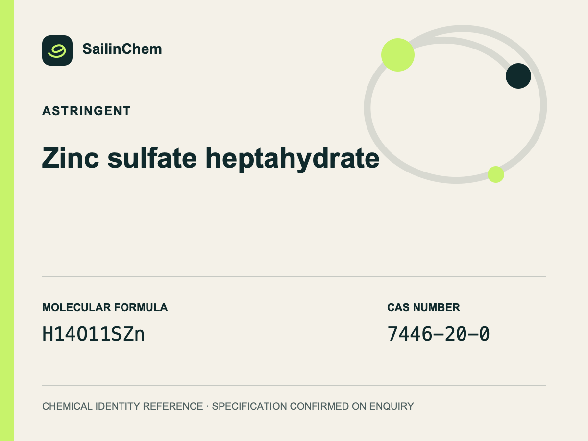 Zinc sulfate heptahydrate (CAS 7446-20-0) chemical identity reference