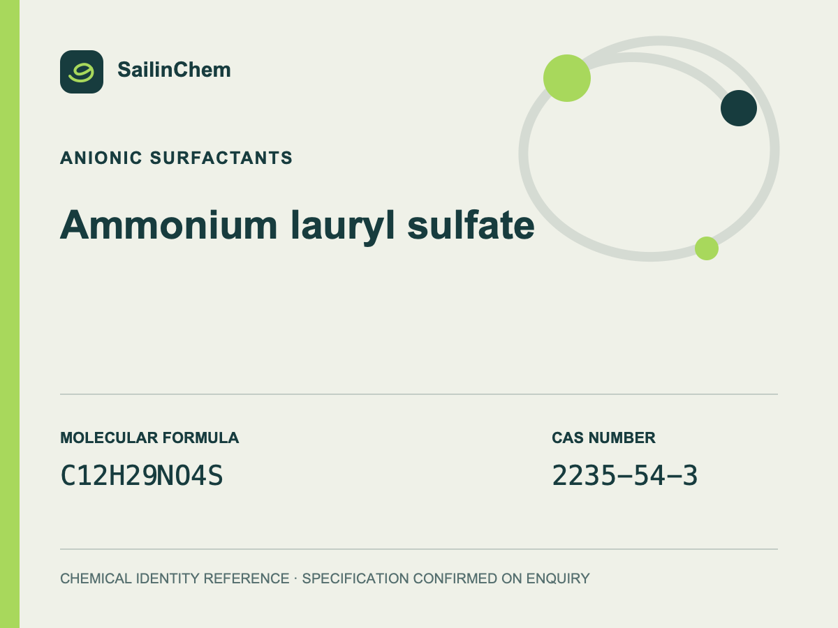 Ammonium lauryl sulfate (CAS 2235-54-3) chemical identity reference