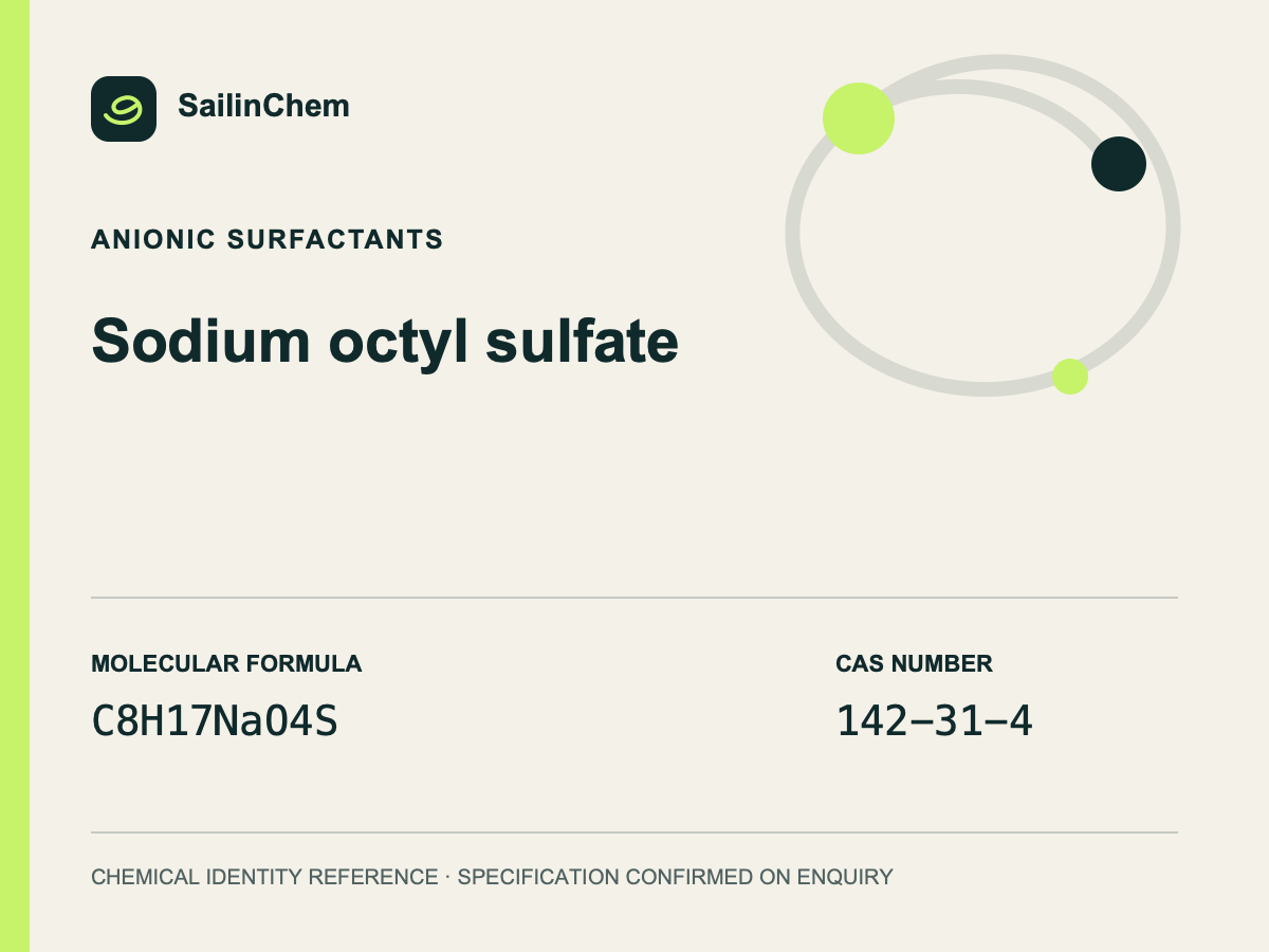 Sodium octyl sulfate (CAS 142-31-4) chemical identity reference