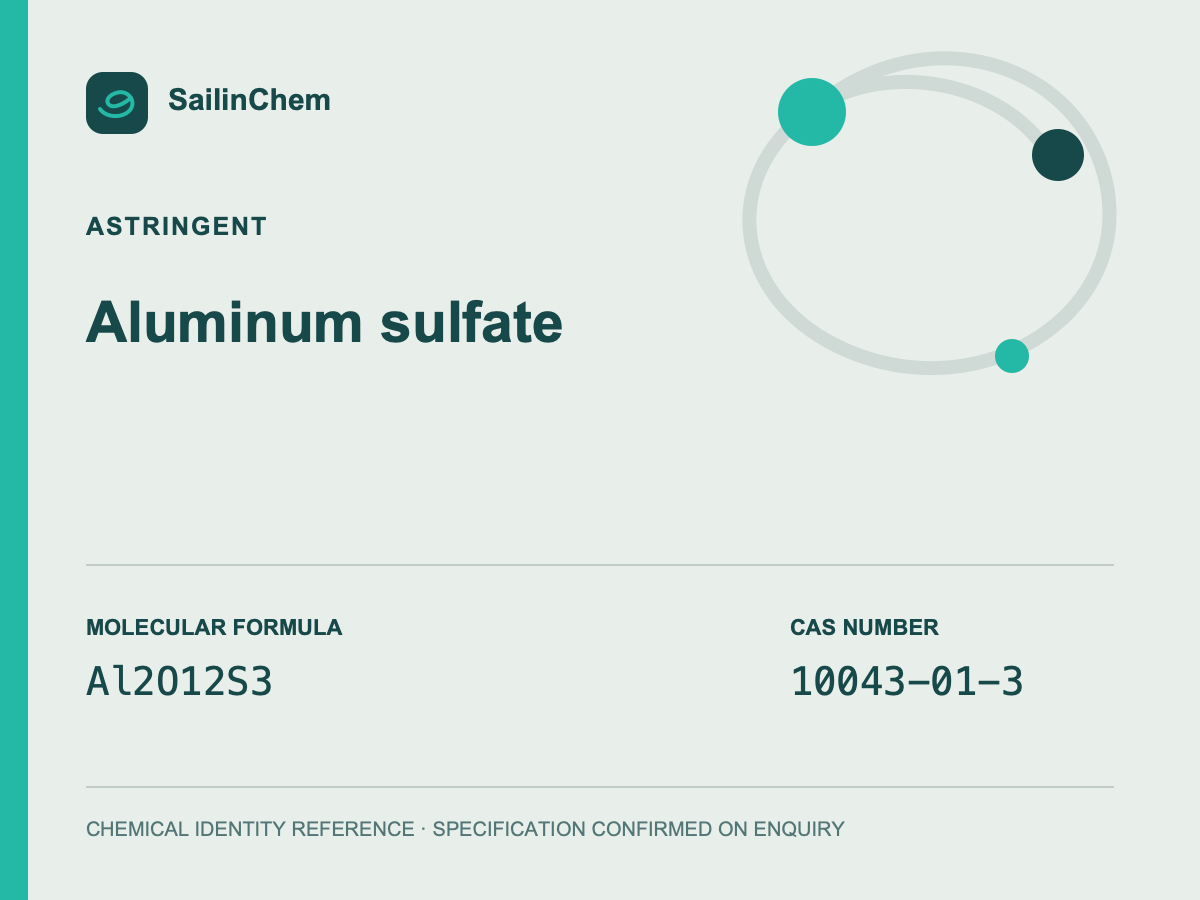 Aluminum sulfate (CAS 10043-01-3) chemical identity reference