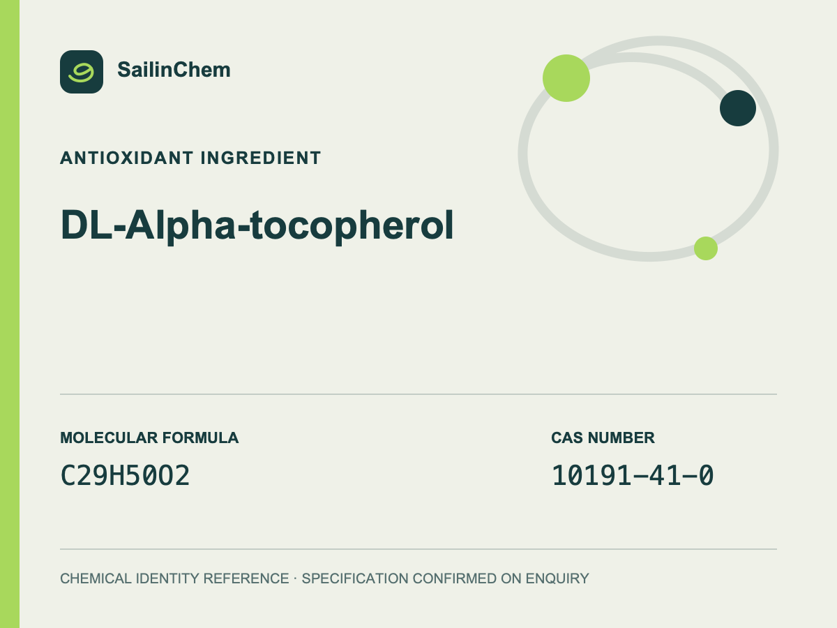 DL-Alpha-tocopherol (CAS 10191-41-0) chemical identity reference