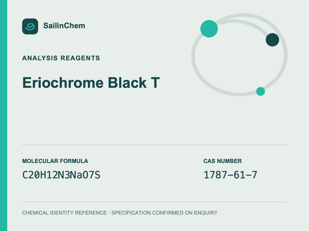 Eriochrome Black T (CAS 1787-61-7) chemical identity reference