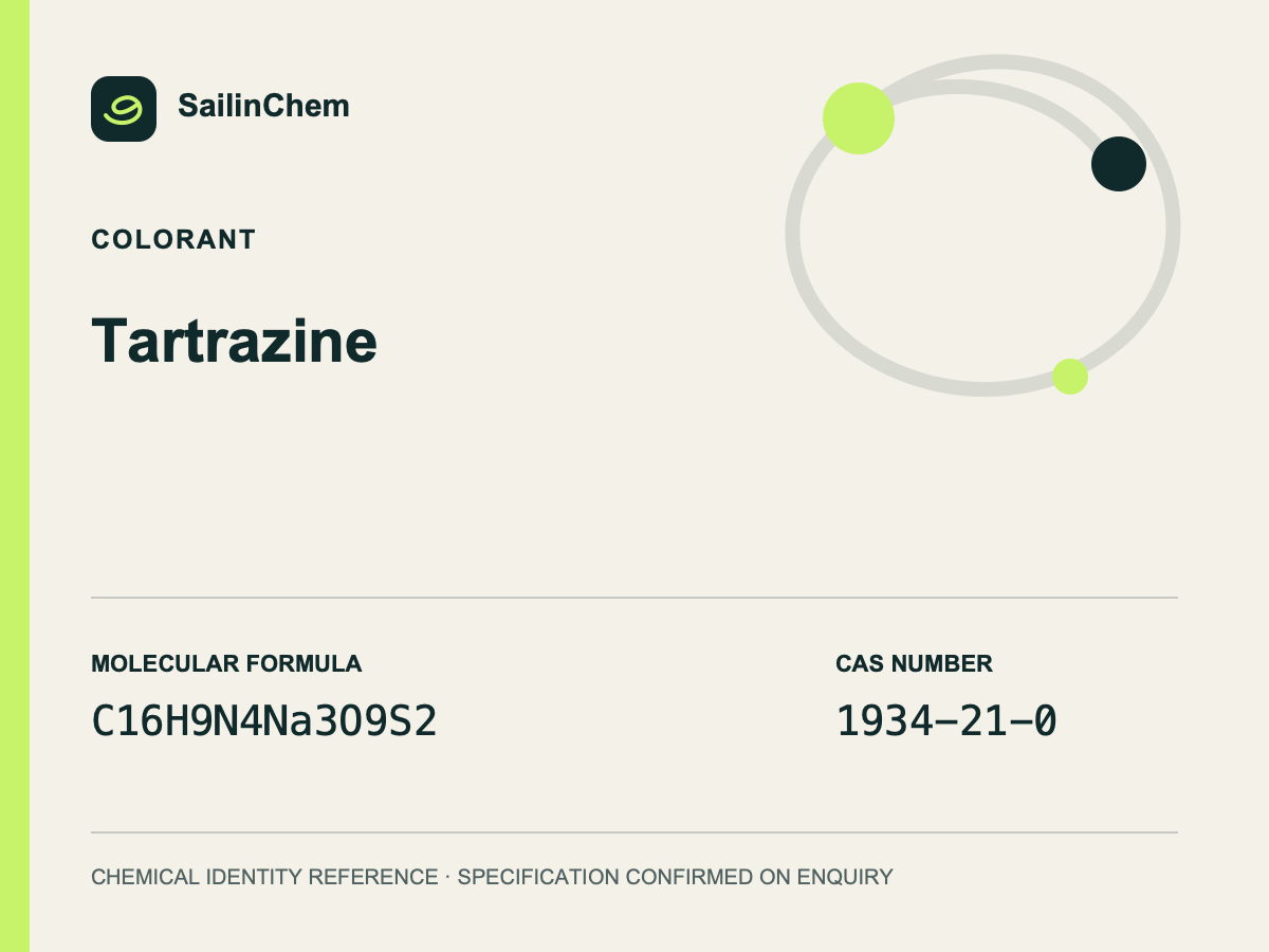 Tartrazine (CAS 1934-21-0) chemical identity reference