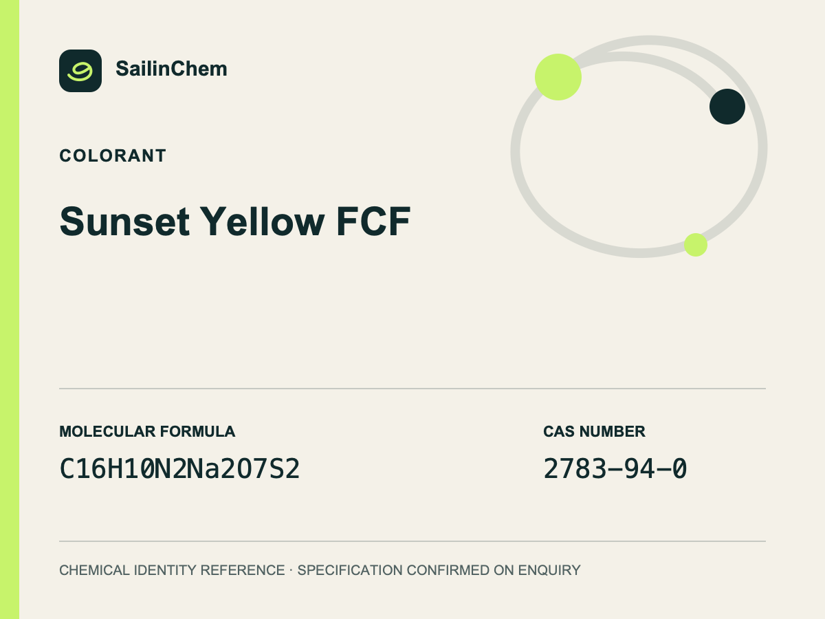 Sunset Yellow FCF (CAS 2783-94-0) chemical identity reference