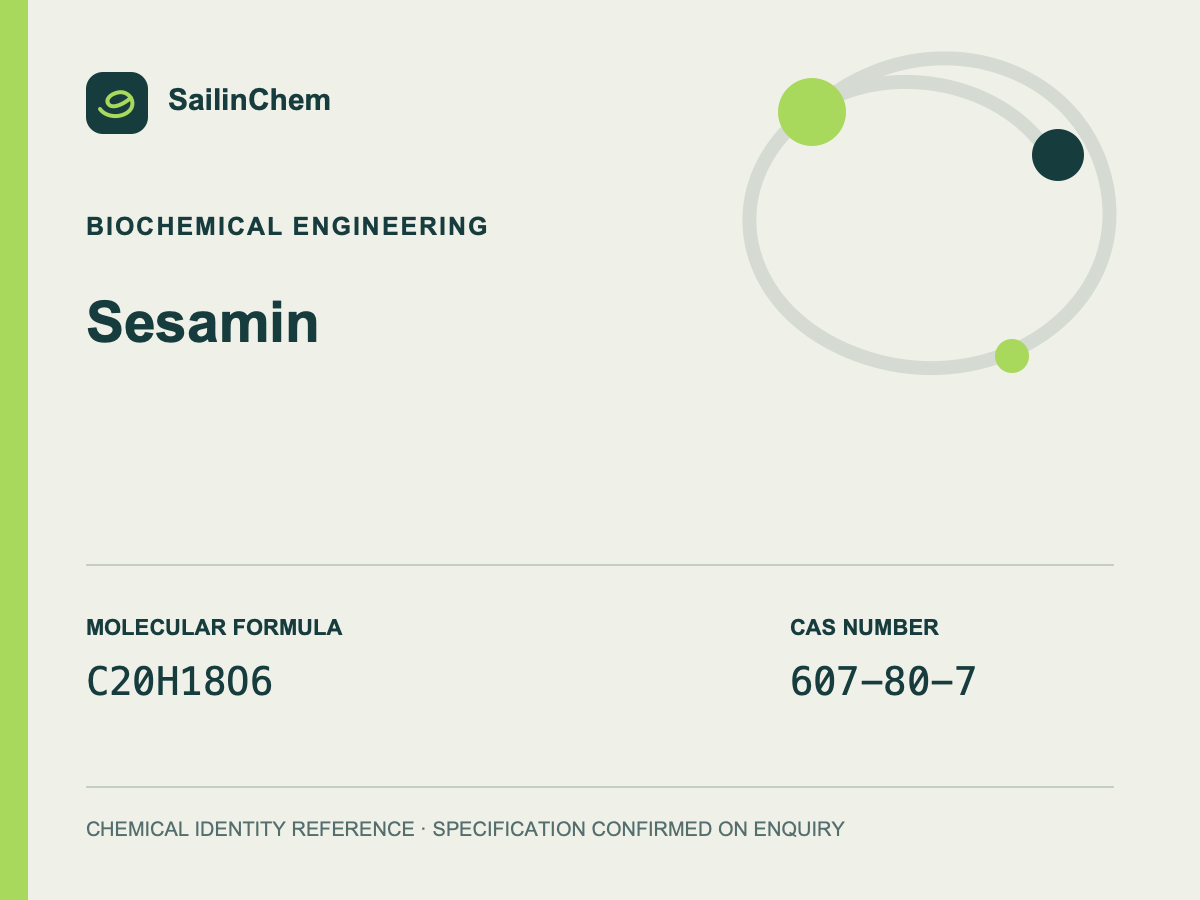 Sesamin (CAS 607-80-7) chemical identity reference