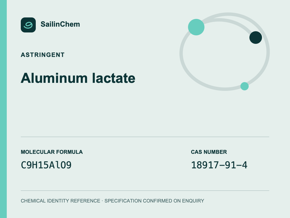 Aluminum lactate (CAS 18917-91-4) chemical identity reference
