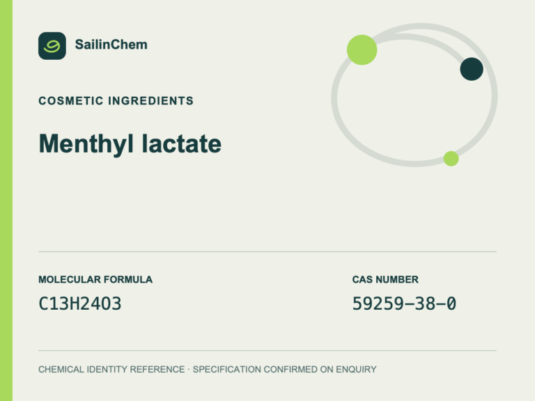 Menthyl lactate (CAS 59259-38-0) chemical identity reference